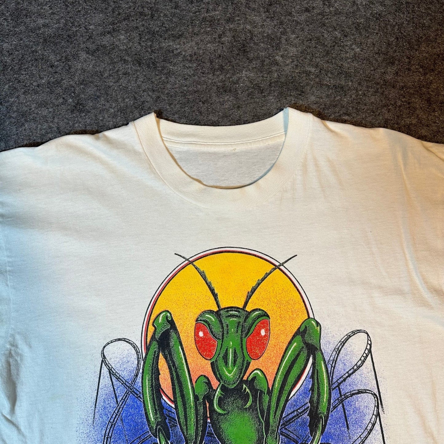 Vintage 90s Cedar Point Mantis Roller Coaster Single Stitch T Shirt Men's Medium