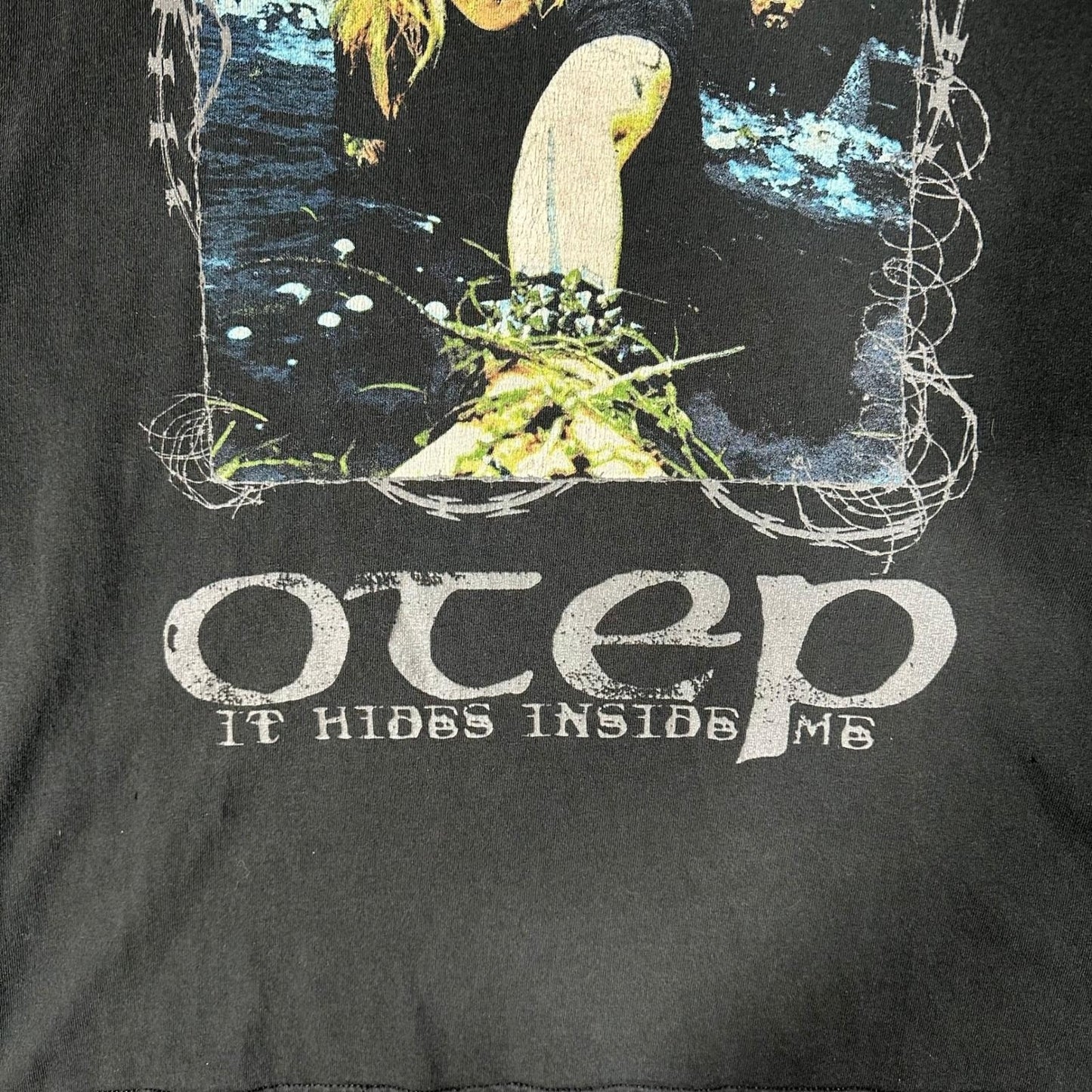 Vtg Y2K 2000s OTEP It Hides Inside Me Shirt Size Large Nu Metal Band Hanes
