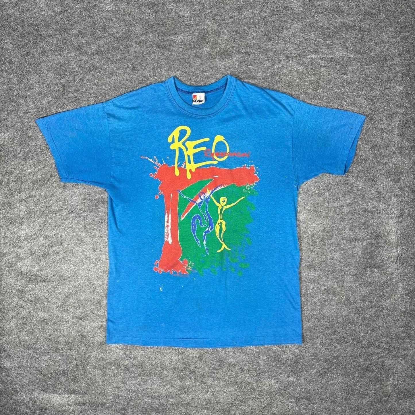 Vtg 1986 REO SPEEDWAGON Tour Shirt XL Single Stitch Signal Made in USA Rock
