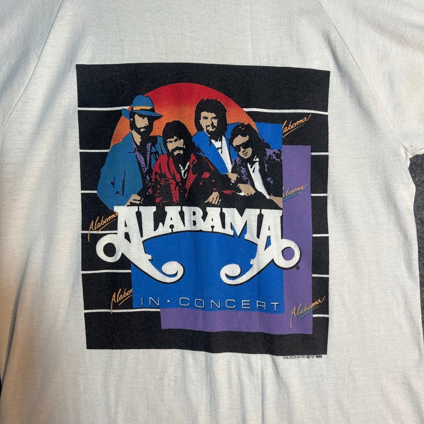 Vintage 1986 Alabama In Concert Tour T Shirt Mens Medium White Single Stitch