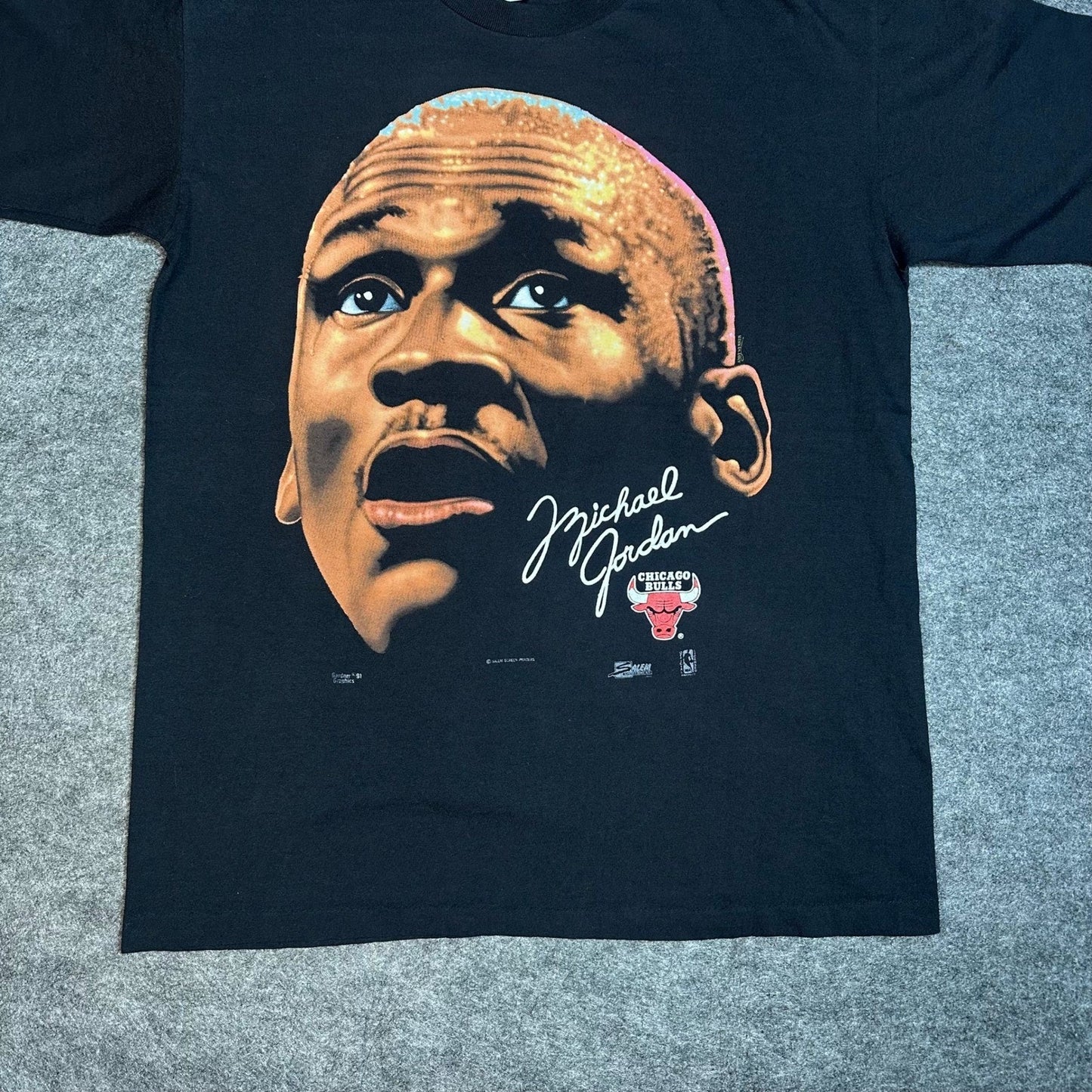 Vintage 1991 Michael Jordan Chicago Bulls Big Face T Shirt Salem Men's Large