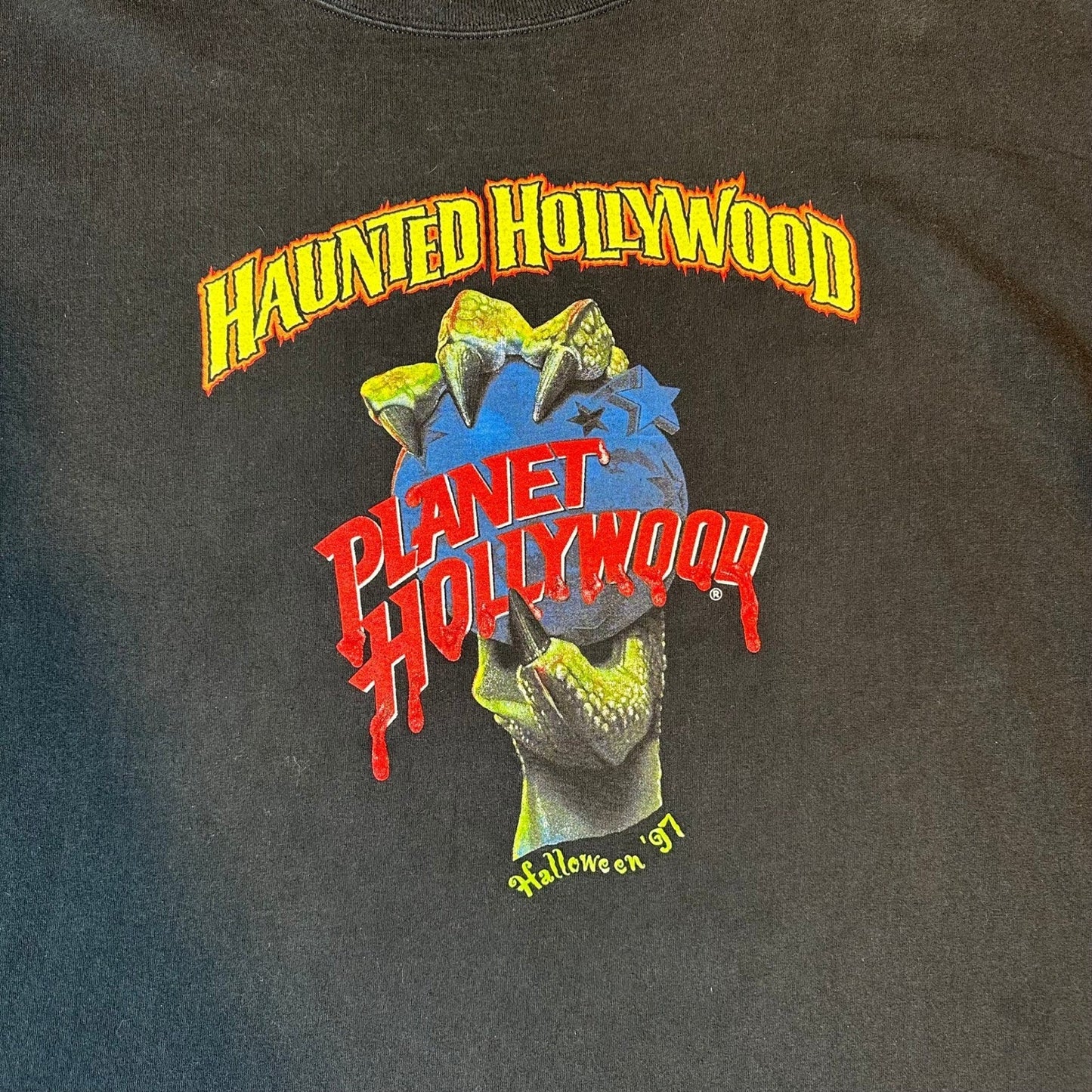 Vintage 90s Planet Hollywood Haunted Hollywood 1997 T Shirt XXL Mens