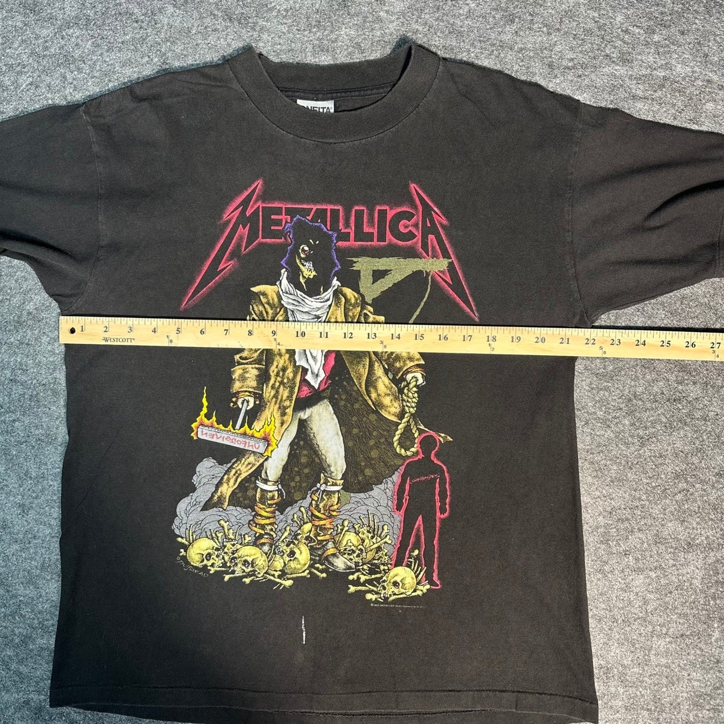 Rare Vintage 90s Metallica Unforgiven Shirt Pushead Oneita Single Stitch Large