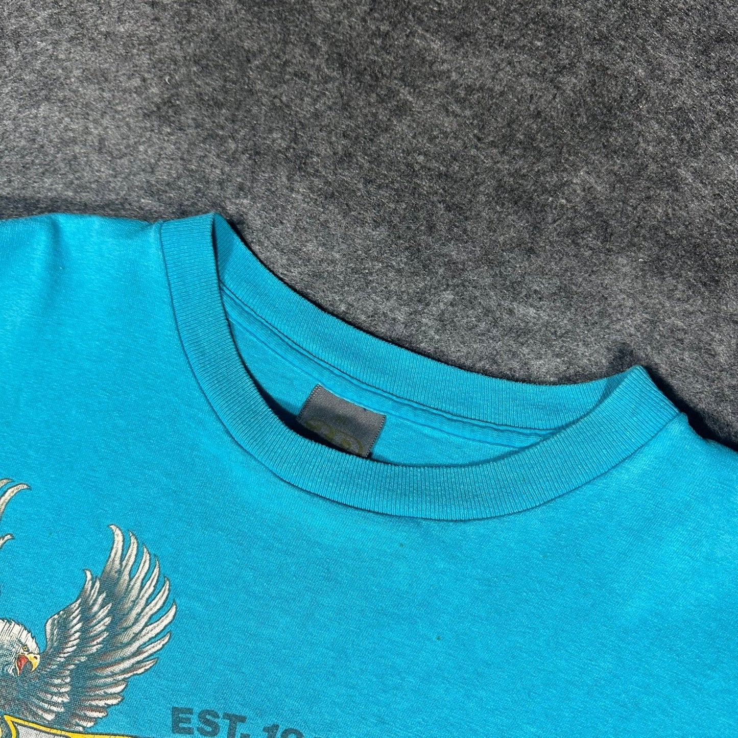 Rare Vintage 90s Harley Davidson 3D Emblem T Shirt XL Fort Worth Teal Thrashed