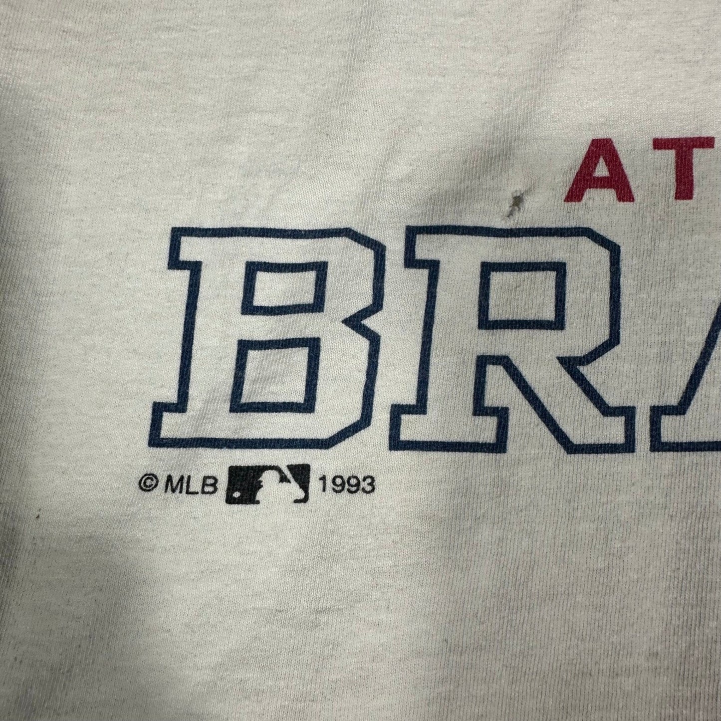 Vintage Atlanta Brave x Taz All overprint 1993 T-Shirt Boys Bigger Men's Small