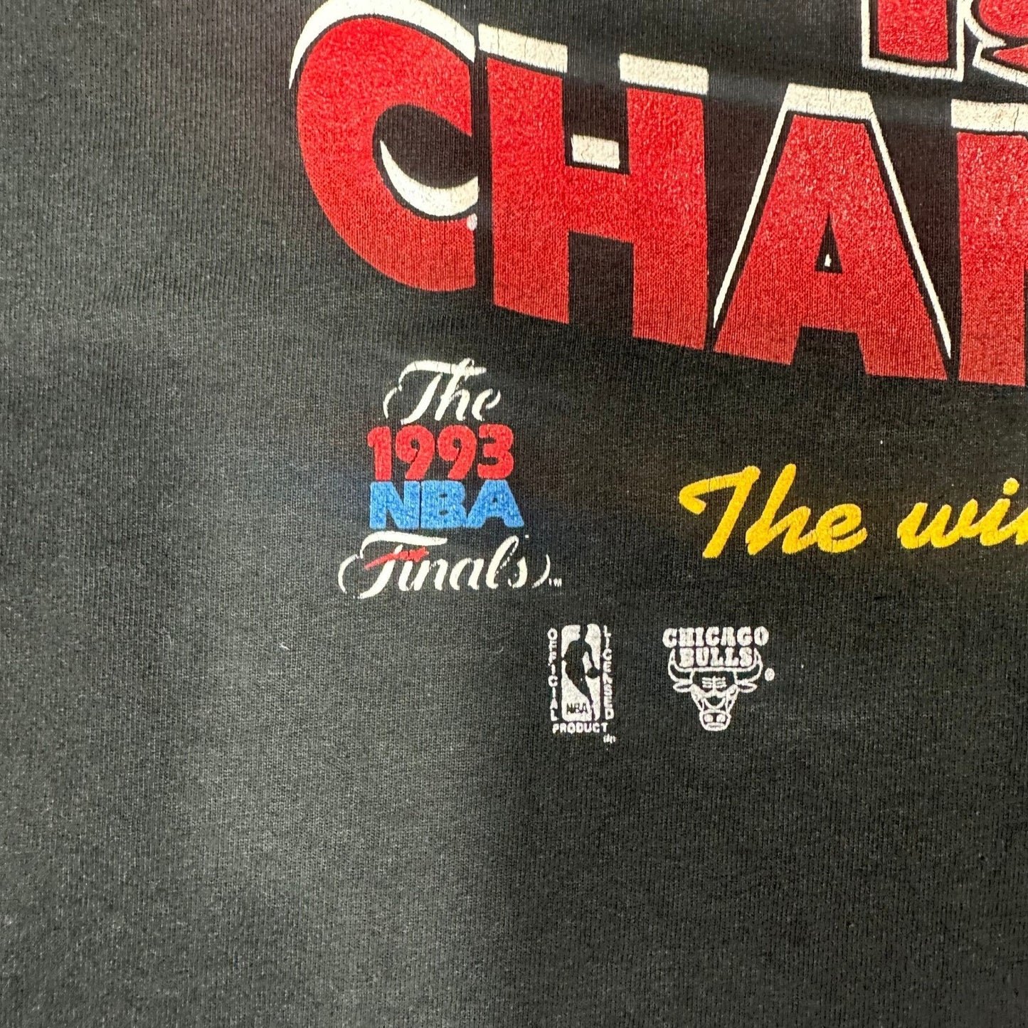 VTG 1993 Chicago Bulls Starter T Shirt Mens L Single Stitch NBA Finals 3-Peat