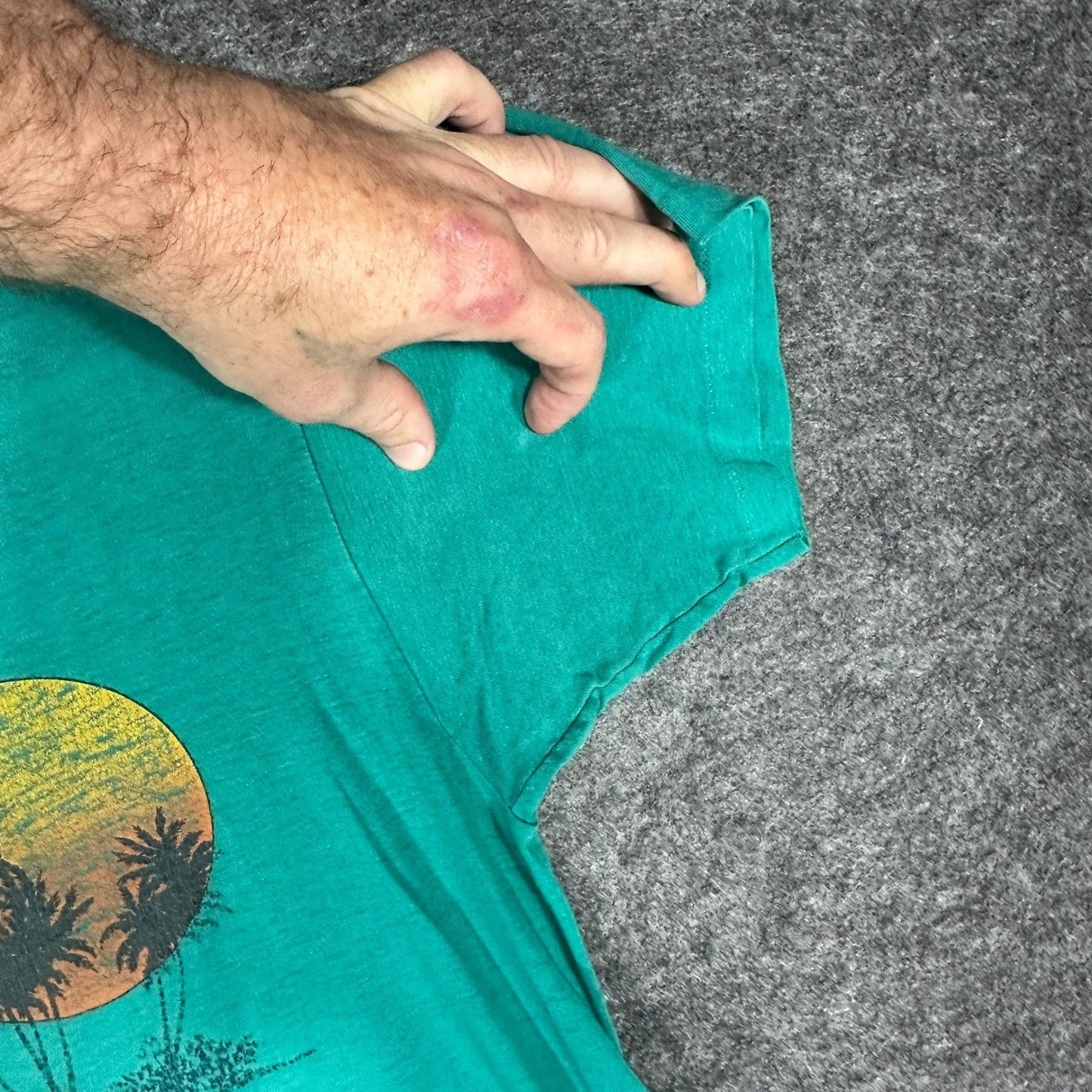 Vintage Single Stitch Key West Palm Tree Sunset T Shirt Mens Medium