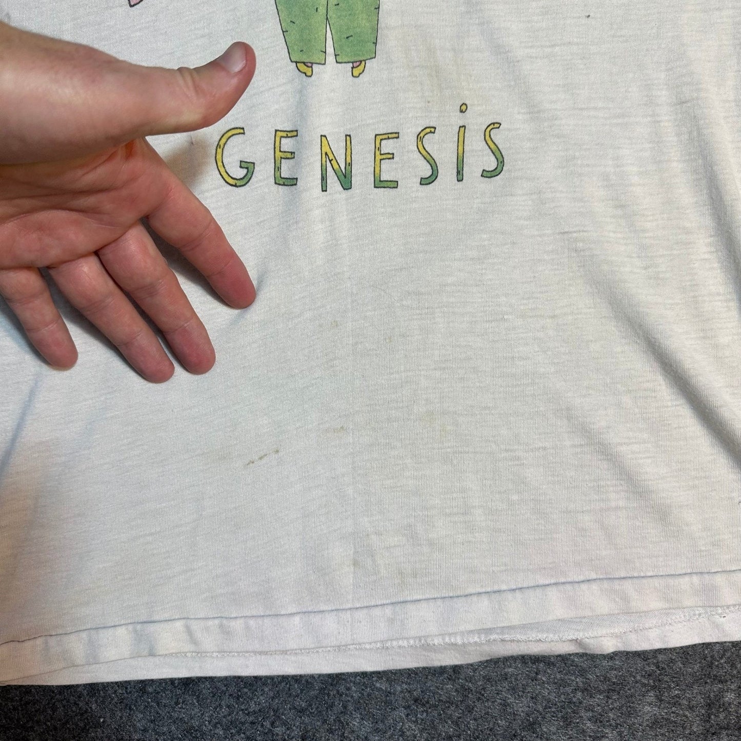 Vintage 80s Genesis Duke Tour Raglan T Shirt Mens Medium Blue White Graphic Tee