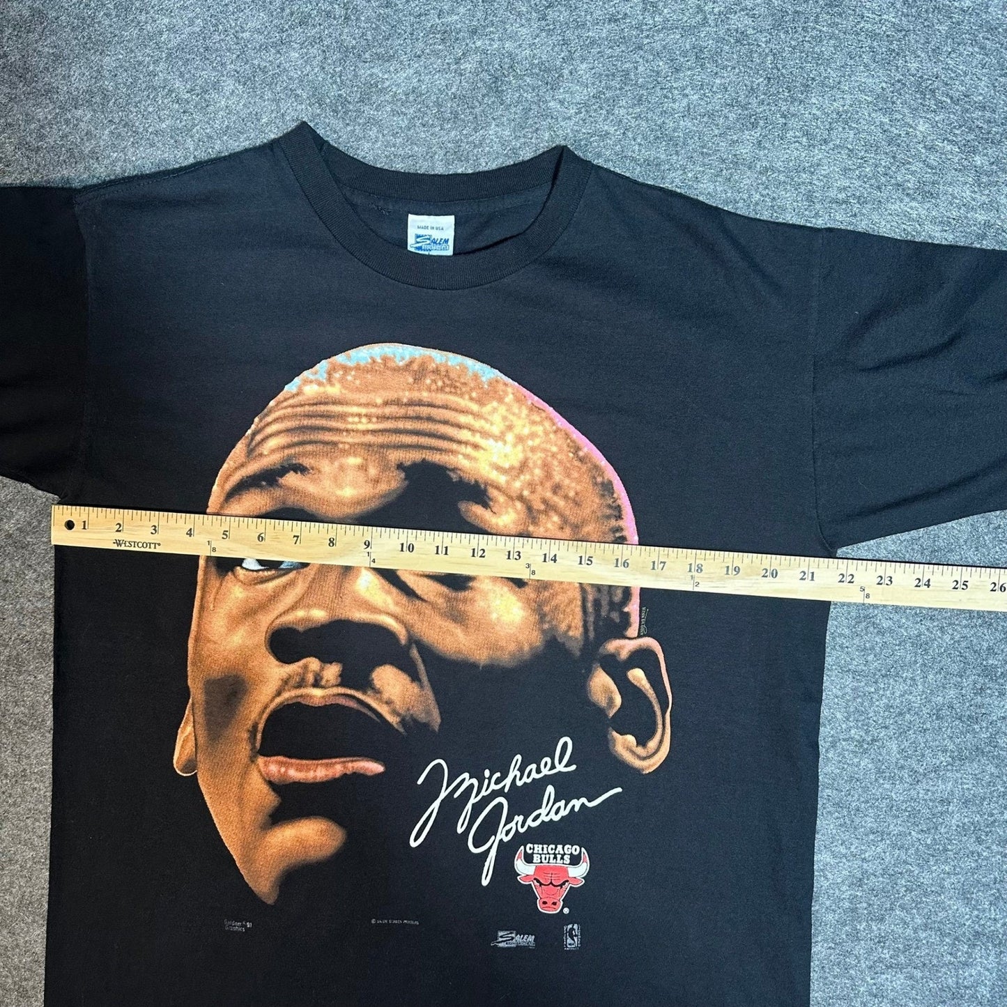 Vintage 1991 Michael Jordan Chicago Bulls Big Face T Shirt Salem Men's Large