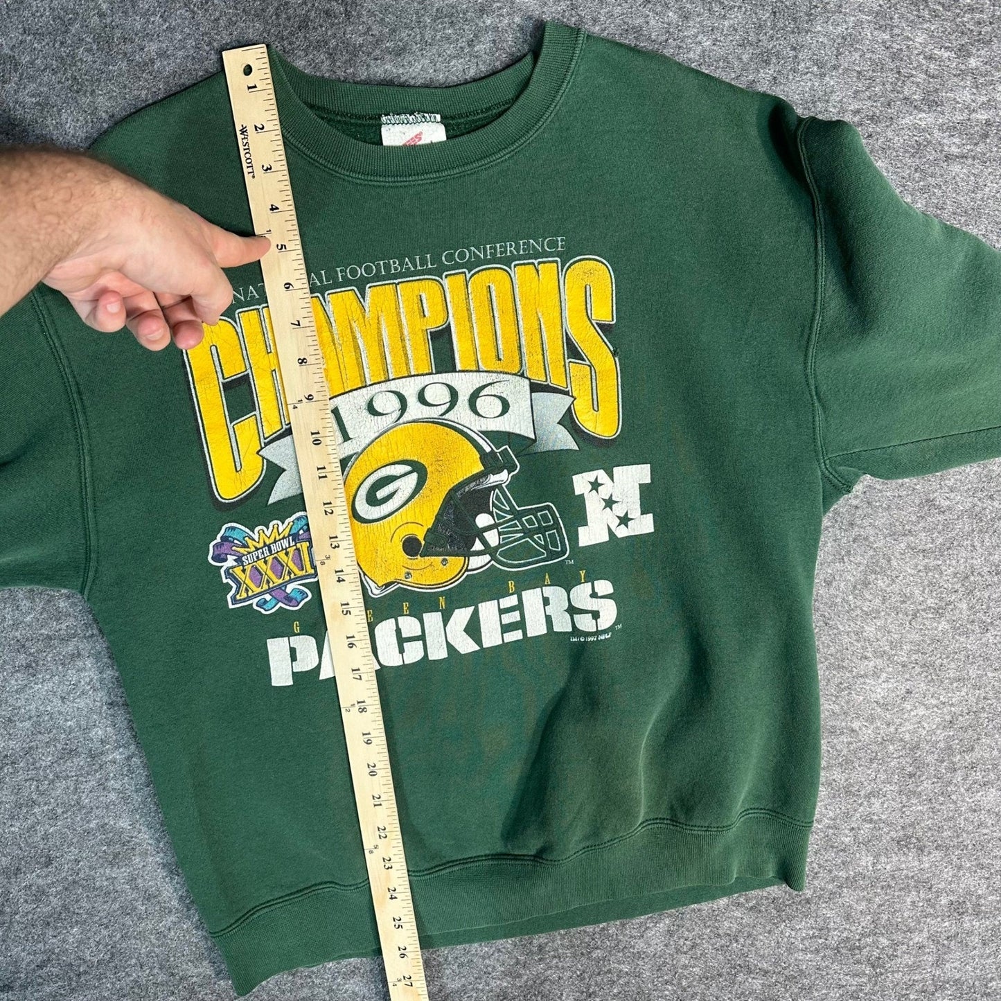 Vintage Green Bay Packers 1996 NFC Champions Crewneck Sweatshirt Size L