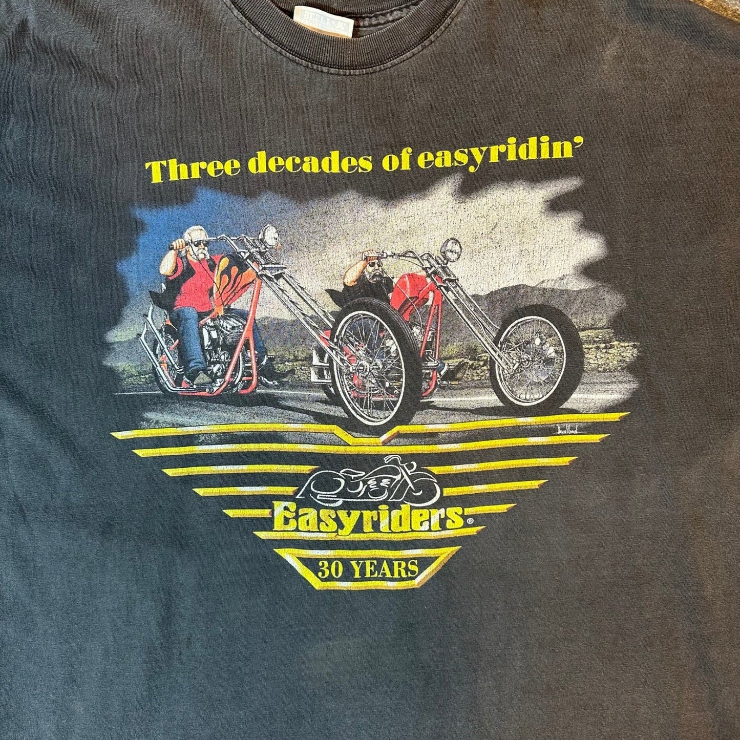Vintage Easyriders 30 Years T Shirt Mens XL Black Graphic Motorcycle Tee