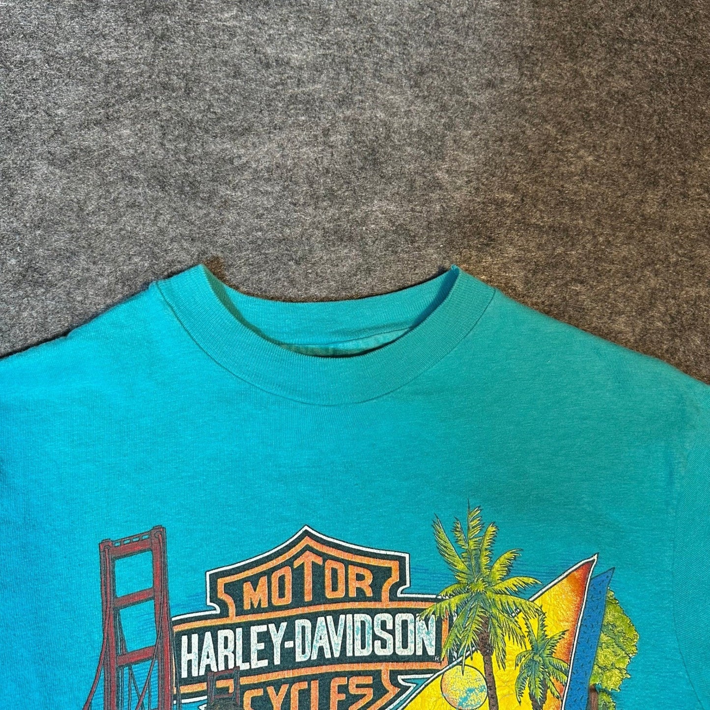 Vintage 80s Harley Davidson Shirt 1988 CALIFORNIA Biker Tee Men's Medium