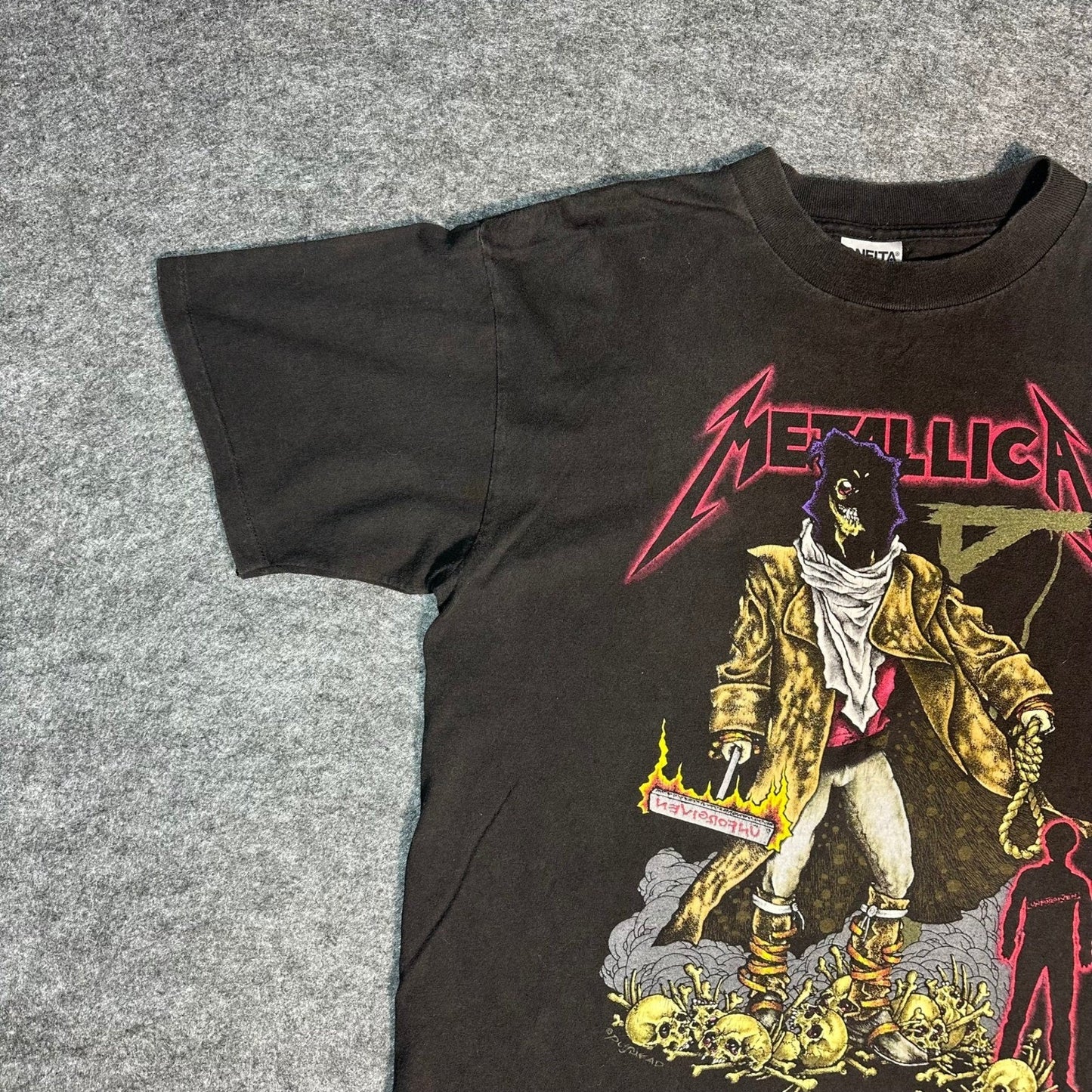Rare Vintage 90s Metallica Unforgiven Shirt Pushead Oneita Single Stitch Large