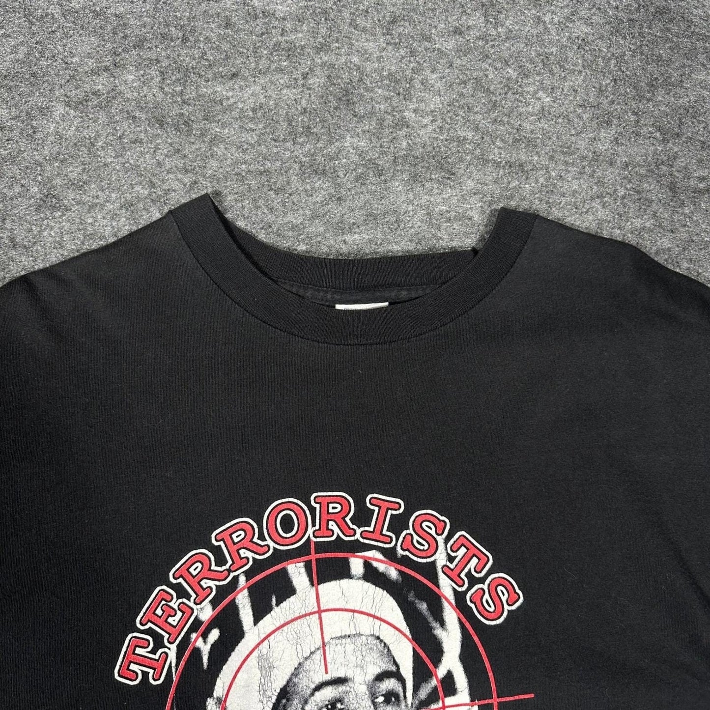 Vtg 2000s Terrorists Hunt 'Em Find 'Em Kill 'Em Shirt XL Delta Pro Weight 9/11
