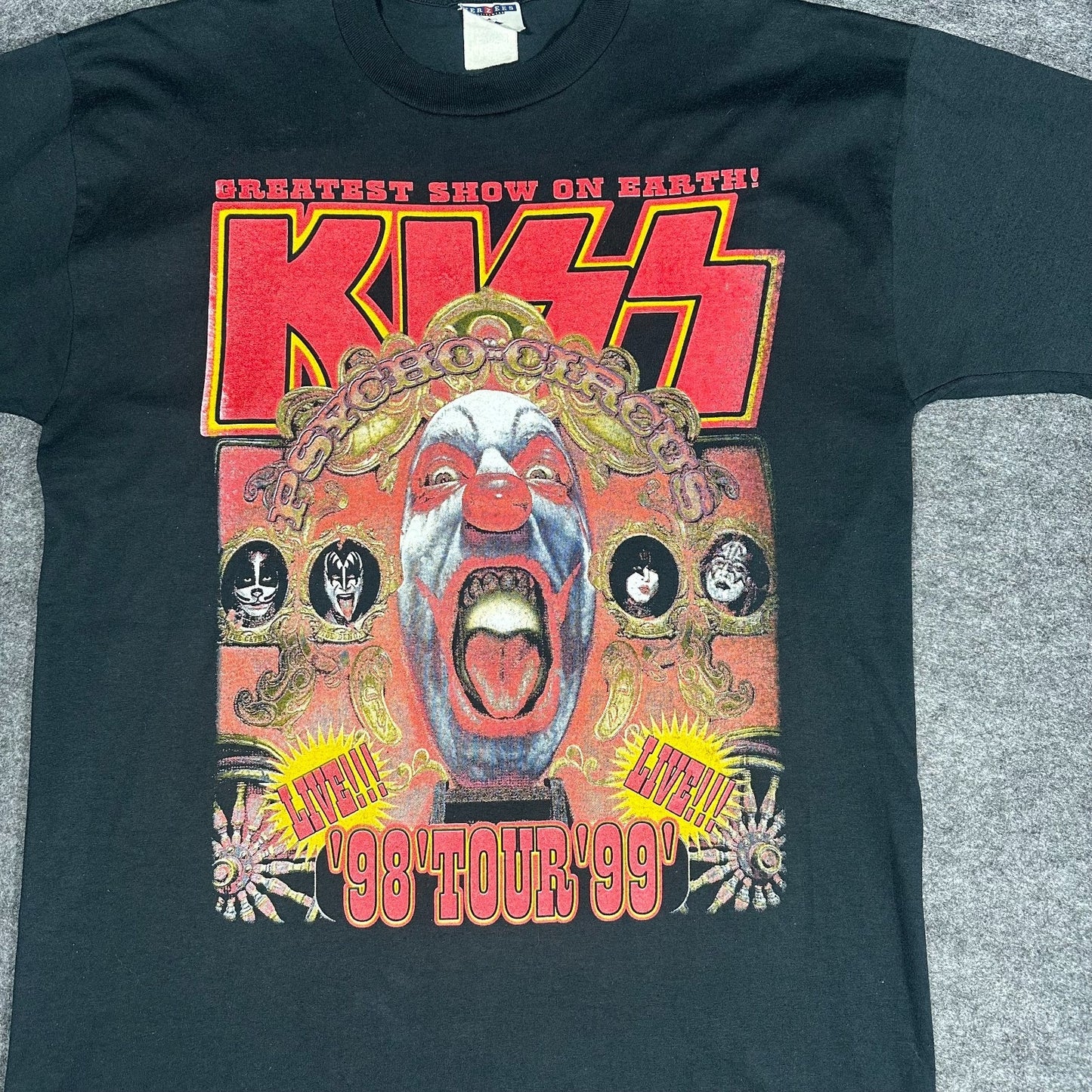 Rare Vintage 90s KISS Psycho Circus 1998 1999 World Tour Shirt Jerzees Men's L
