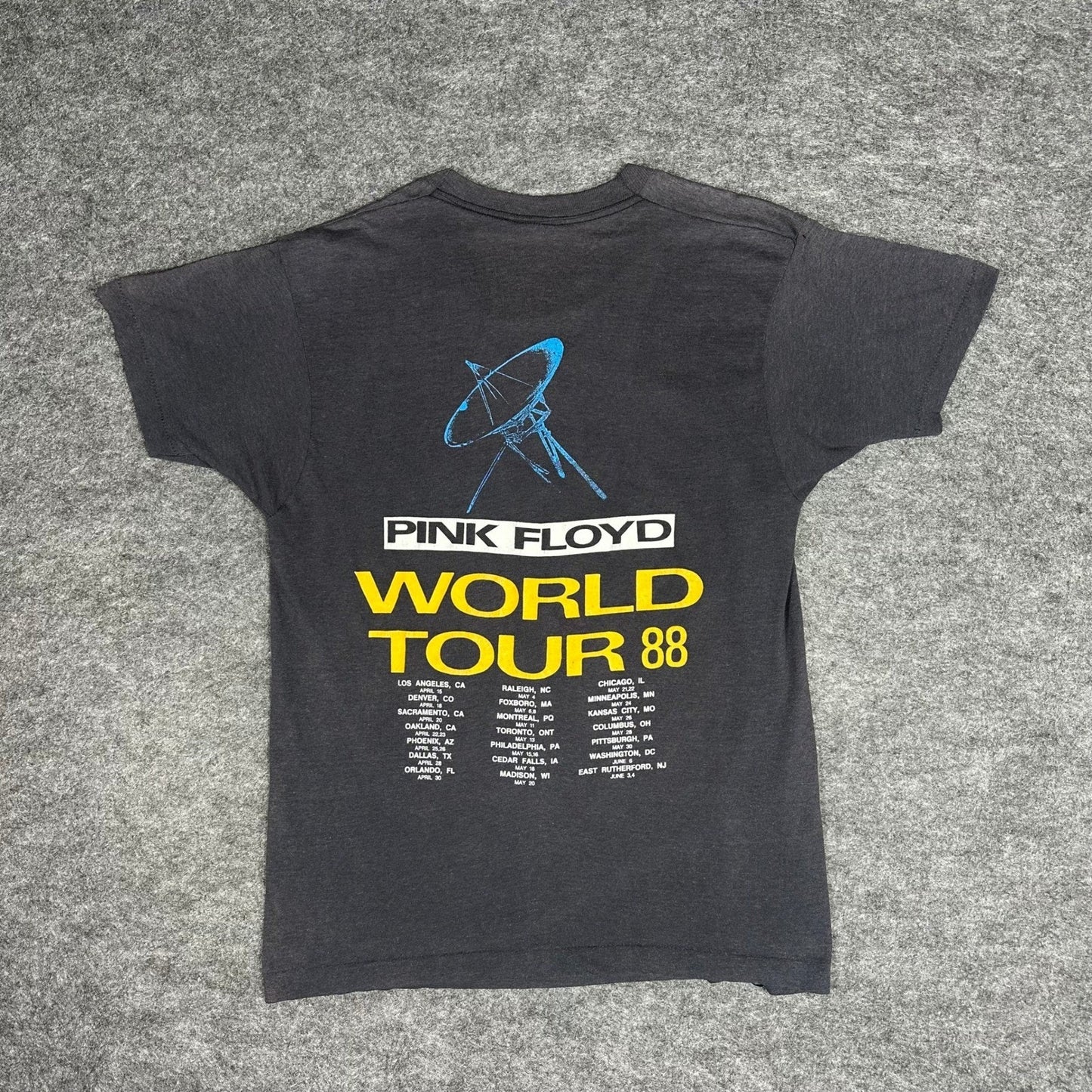 Vintage Pink Floyd World Tour 1988 Graphic T Shirt Men's Medium Single Stitch