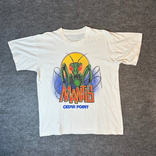 Vintage 90s Cedar Point Mantis Roller Coaster Single Stitch T Shirt Men's Medium