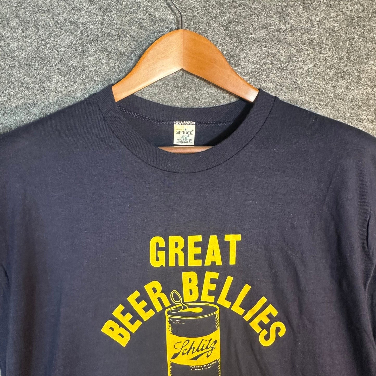 RARE Vintage Single Stitch Shirt Mens Spruce XL Beer Bellies Are Made Not Born