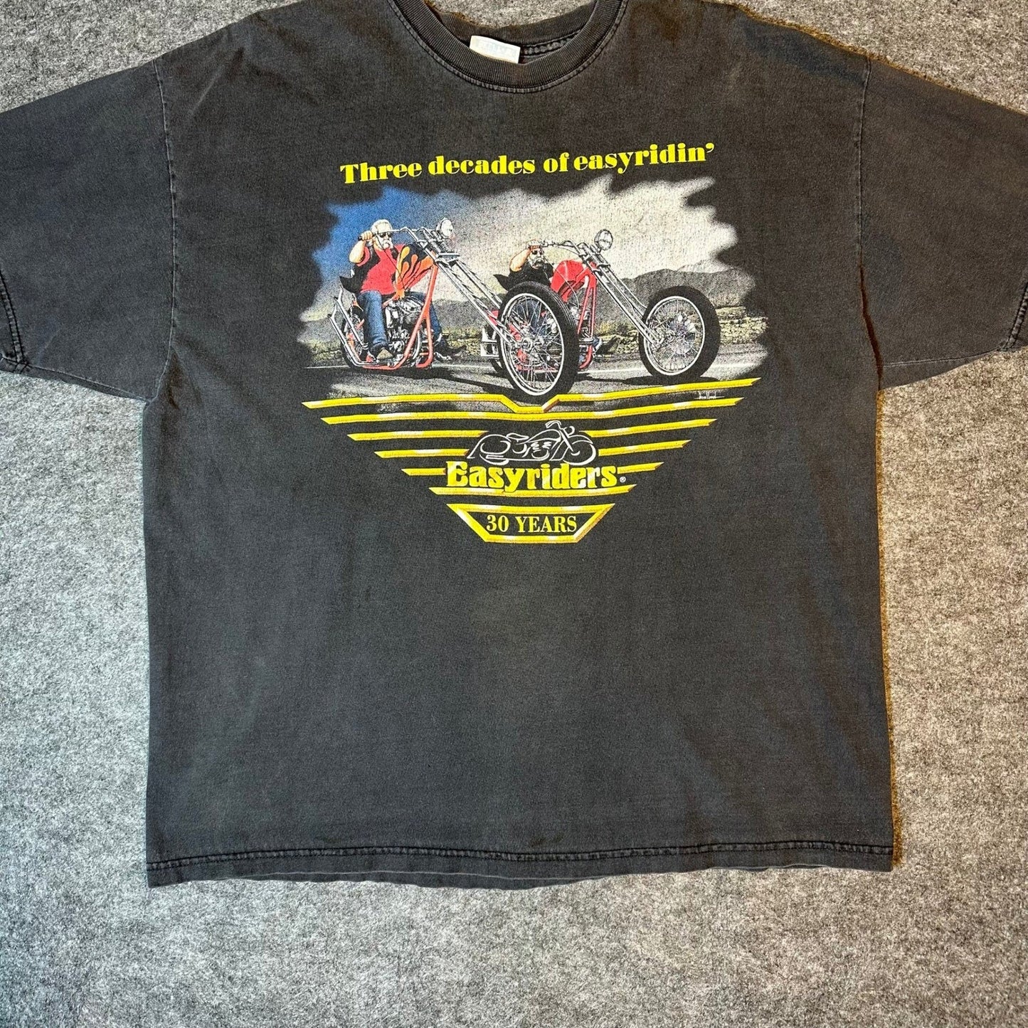 Vintage Easyriders 30 Years T Shirt Mens XL Black Graphic Motorcycle Tee
