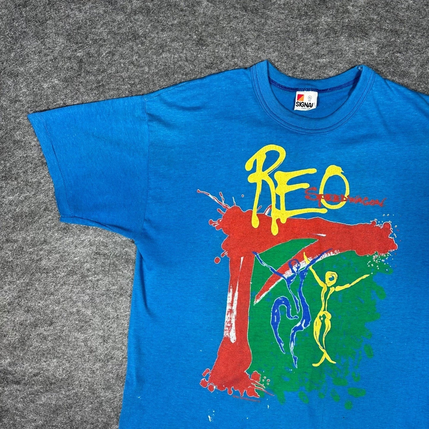 Vtg 1986 REO SPEEDWAGON Tour Shirt XL Single Stitch Signal Made in USA Rock