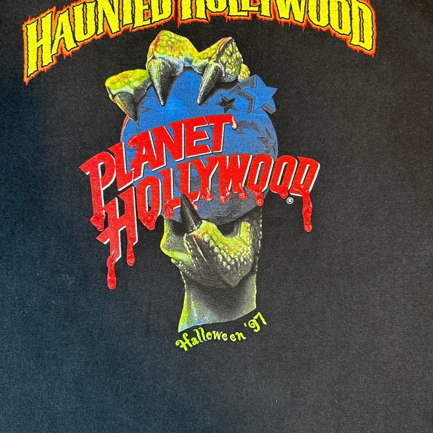 Vintage 90s Planet Hollywood Haunted Hollywood 1997 T Shirt XXL Mens