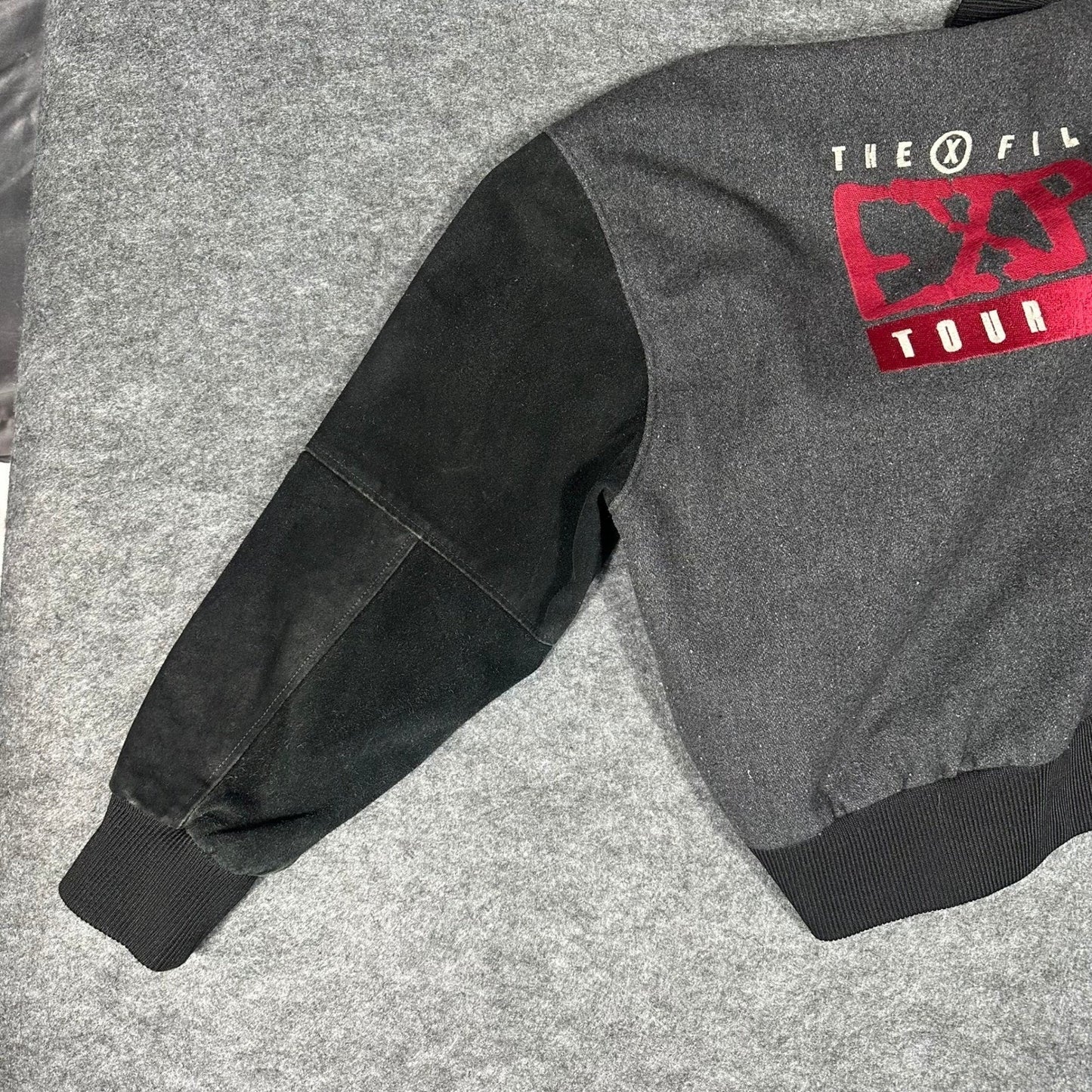 Vtg 1998 THE X-FILES Expo Tour Jacket XL Bomber Varsity Style Sci-Fi Promo