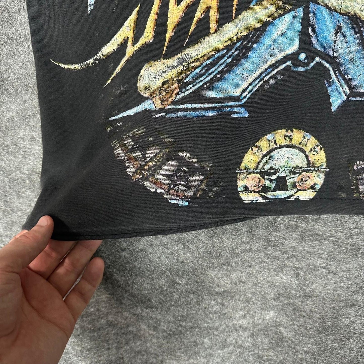 Rare Vintage 90s GUNS N ROSES Bootleg Shirt XL Skull Crossbones Double Sided
